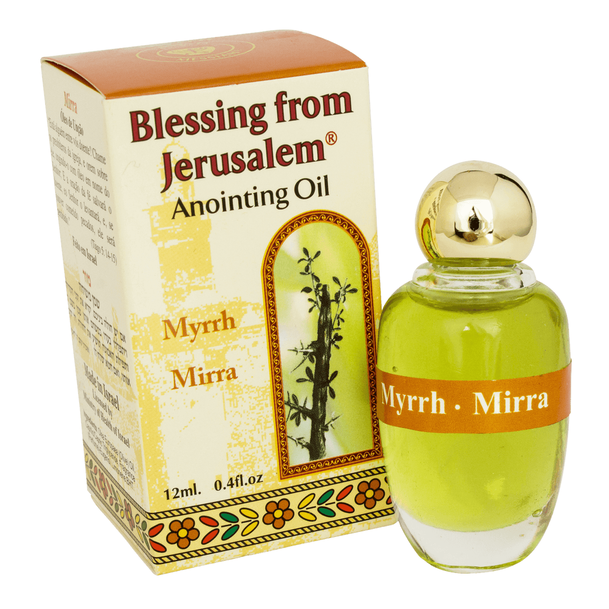 Authentic Anointing Oil Myrrh by Ein Gedi Blessed from Jerusalem 0,4fl.oz/12 ml