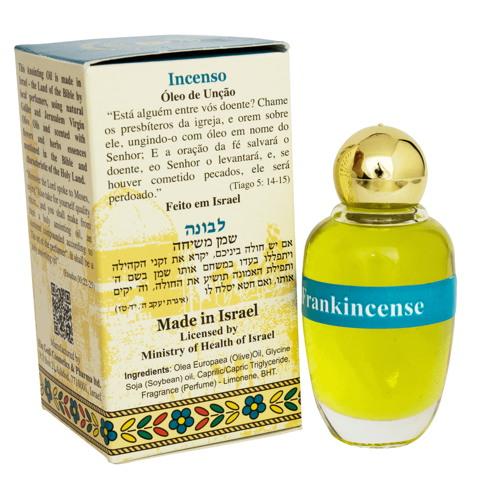 Authentic Anointing Oil Frankincense by Ein Gedi Blessed from Jerusalem 0,4fl.oz/12 ml