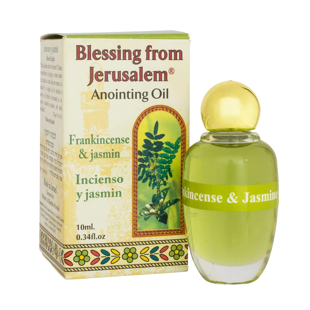 Authentic Anointing Oil Frankincense & Jasmine by Ein Gedi Blessed from Jerusalem 0,34 fl.oz/10 ml