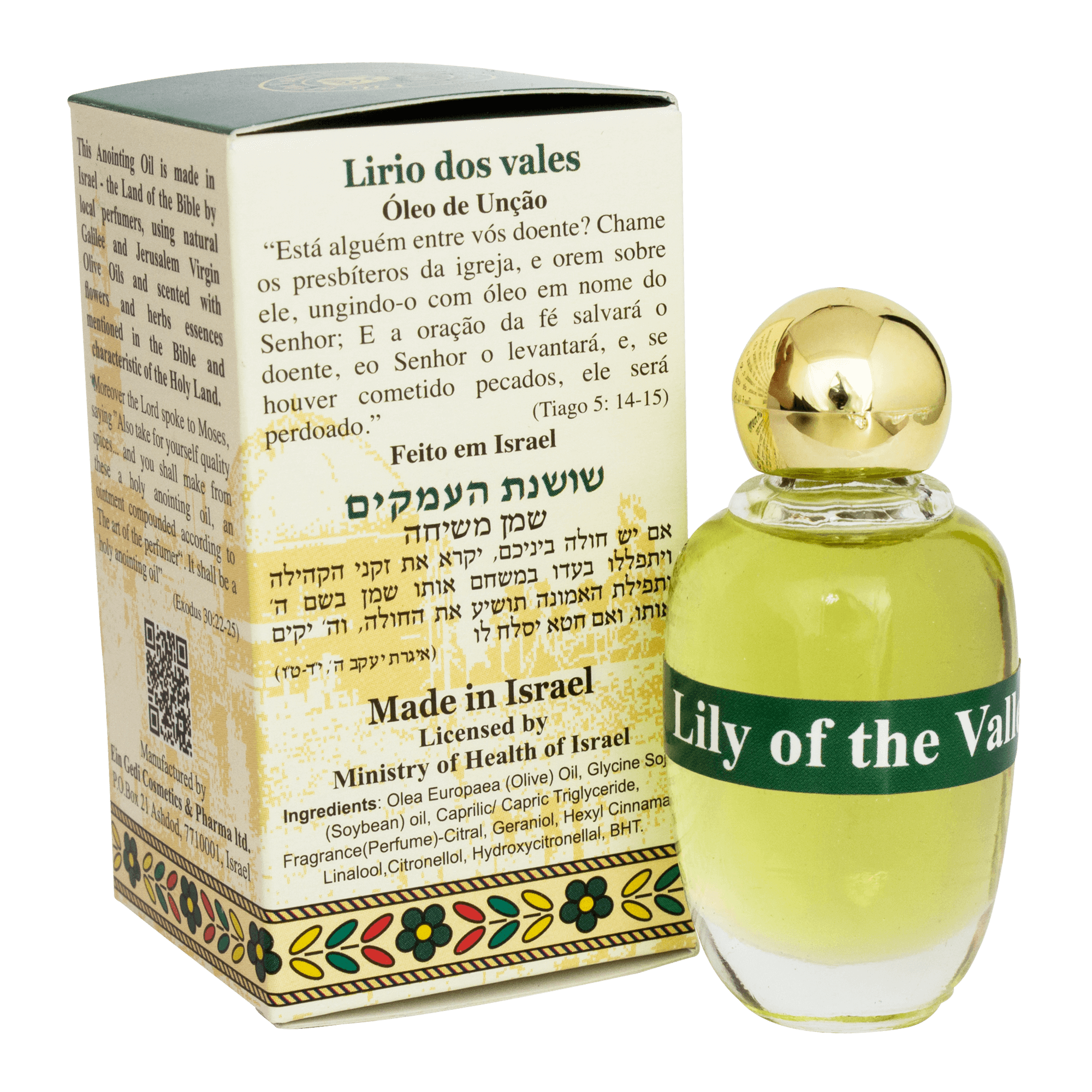 Authentic Anointing Oil Lily of the Valleys by Ein Gedi Blessed from Jerusalem 0,4fl.oz/12 ml