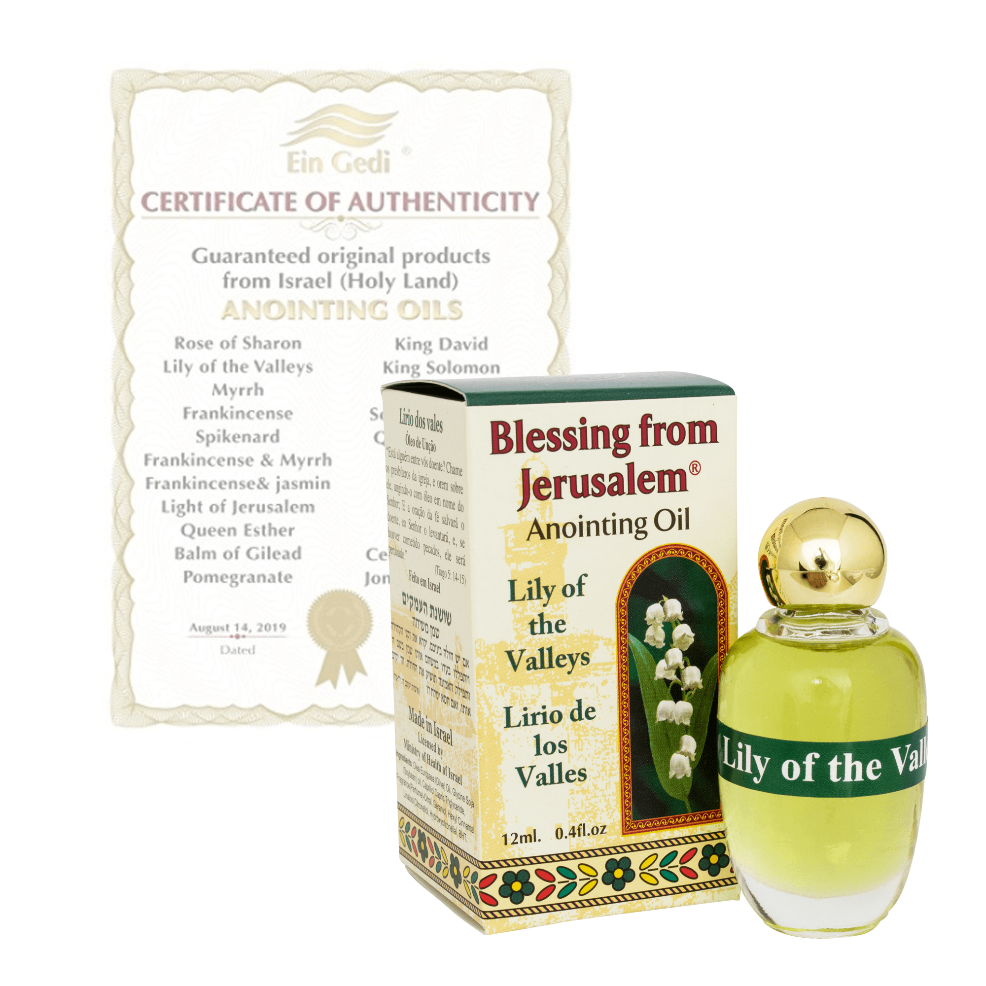 Authentic Anointing Oil Lily of the Valleys by Ein Gedi Blessed from Jerusalem 0,4fl.oz/12 ml