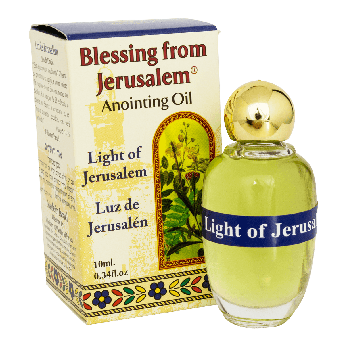 Authentic Anointing Oil Light of Jerusalem by Ein Gedi Blessed from Jerusalem 0,34fl.oz/10 ml