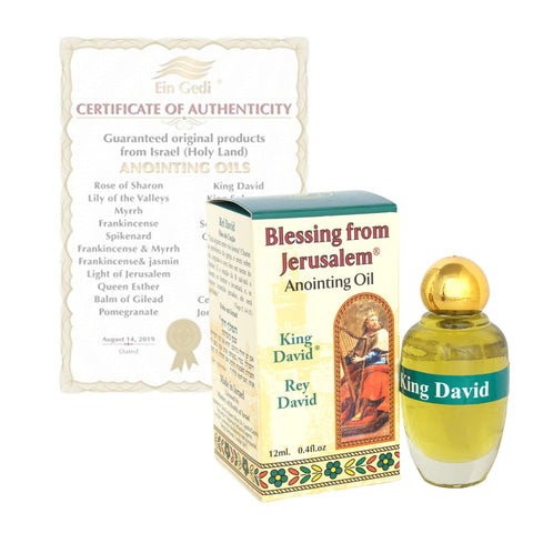 Authentic Anointing Oil King David by Ein Gedi Blessed from Jerusalem 0,4fl.oz/12 ml