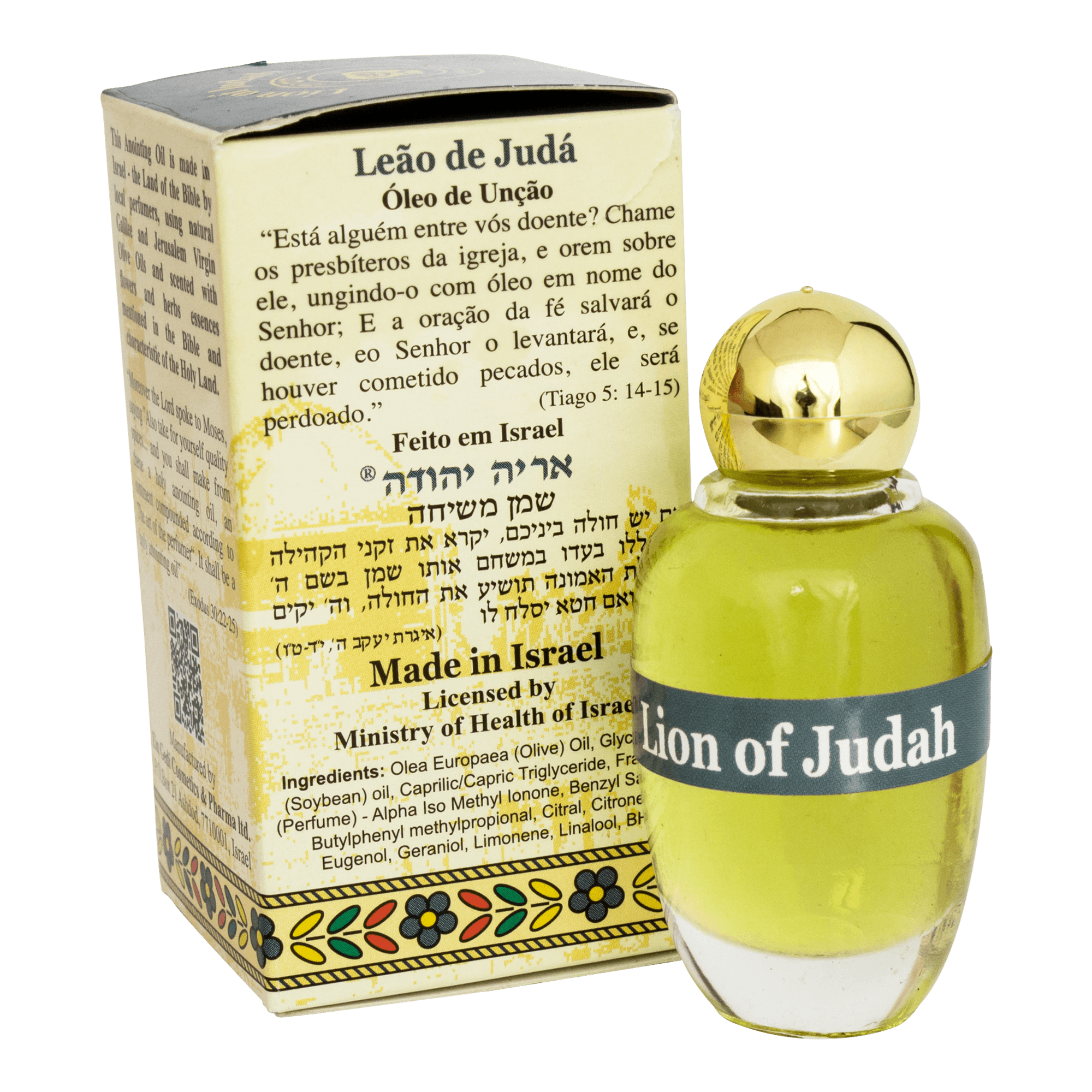 Authentic Anointing Oil Lion of Judah by Ein Gedi Blessed from Jerusalem 0,4fl.oz/12 ml