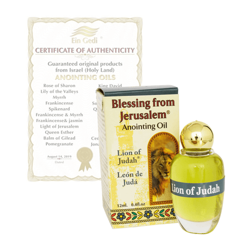 Authentic Anointing Oil Lion of Judah by Ein Gedi Blessed from Jerusalem 0,4fl.oz/12 ml