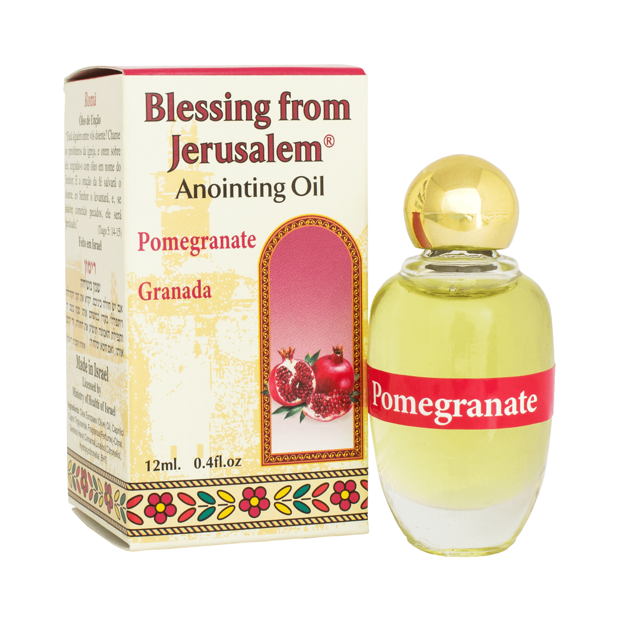 Authentic Anointing Oil Pomegranate by Ein Gedi Blessed from Jerusalem 0,4 fl.oz (12 ml)