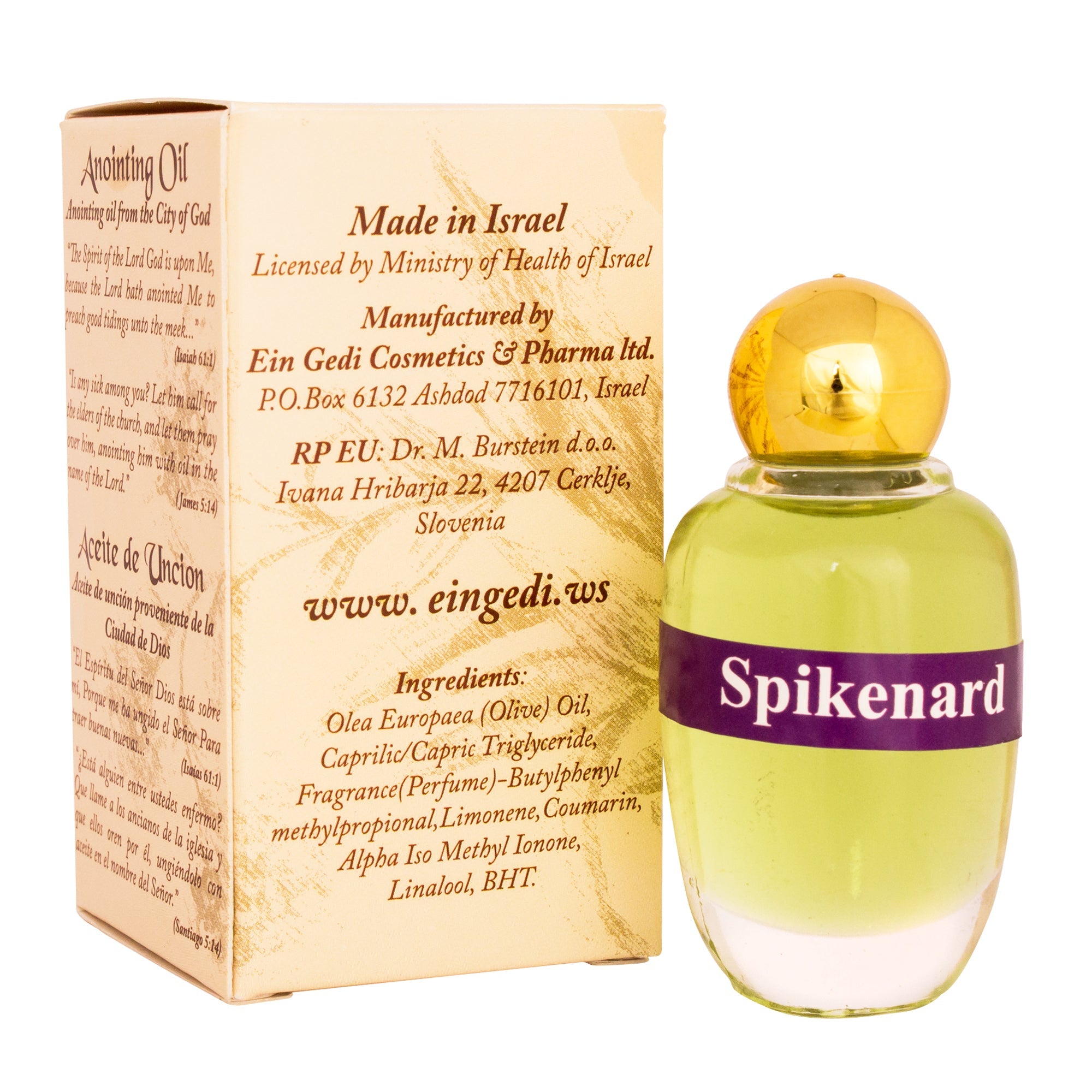 Perfume Essence Spikenard Blessing by Jerusalem High Quality Anointing Oil by Ein Gedi 0,34 fl. oz