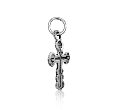 Pendant Sterling Silver 925 Orthodox Cross Necklace Jewelry Jesus 1.9 cm/ 0.7"
