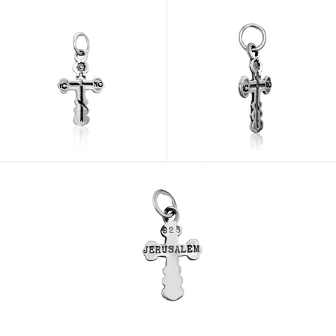 Pendant Sterling Silver 925 Orthodox Cross Necklace Jewelry Jesus 1.9 cm/ 0.7"