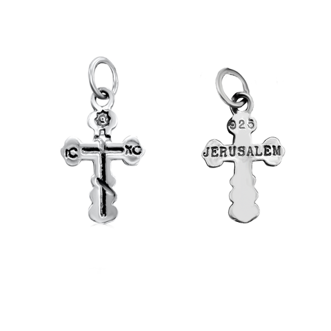 Pendant Sterling Silver 925 Orthodox Cross Necklace Jewelry Jesus 1.9 cm/ 0.7"