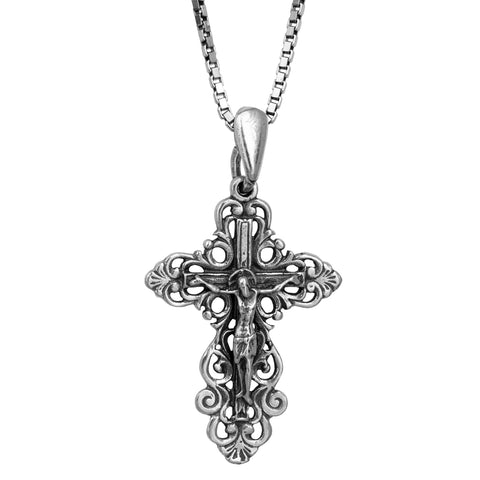 Orthodox Pectoral Cross Crucifix Consecrated in the Holy Sepulchre Silver 925