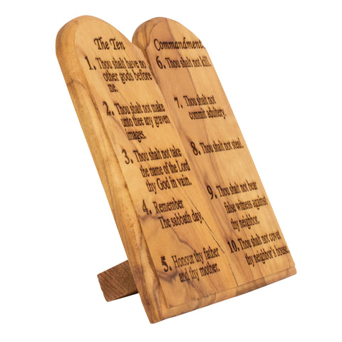 The Ten Commandments Olive Wood Engraved Wooden Plaque Home Decor Bethlehem 5"