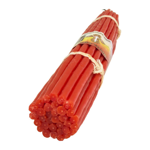 Natural Wax Candles 33 Jerusalem Candles in Red from the Church of Holy Sepulcher 29 cm