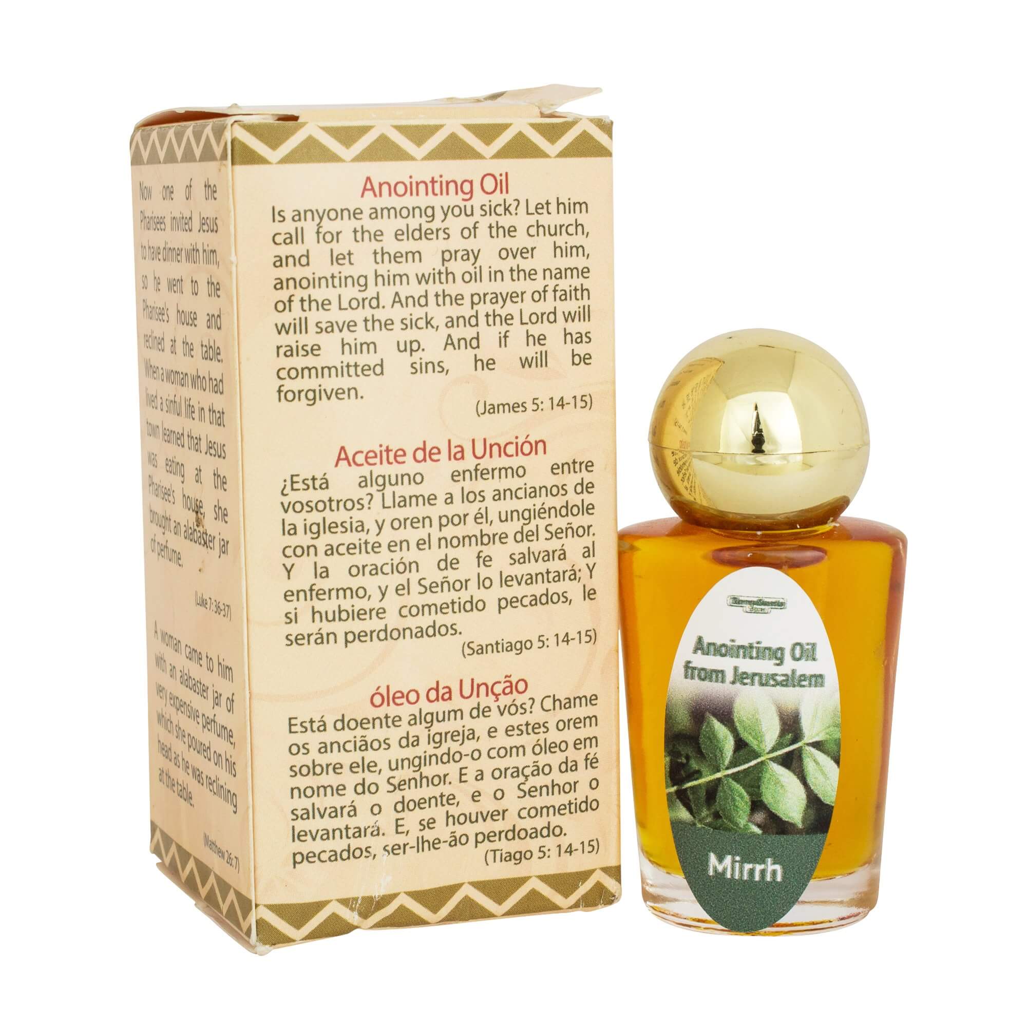 Anointing Oil Myrrh from Holy Land Blessed in Jerusalem by Terra Santa 0,6 fl.oz (20 ml)