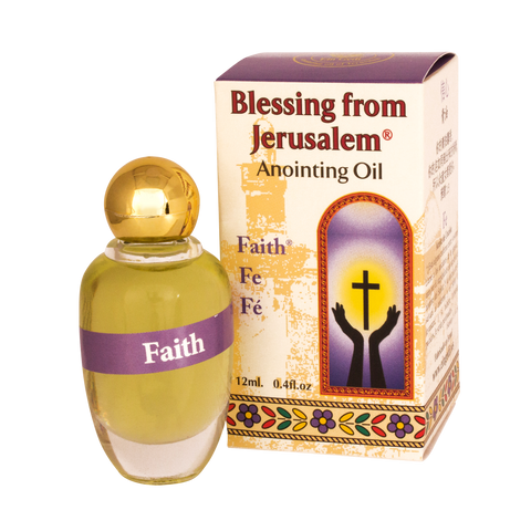 Natural Authentic Anointing Oil Faith by Ein Gedi Blessed from Jerusalem 0,4 fl.oz (12 ml)