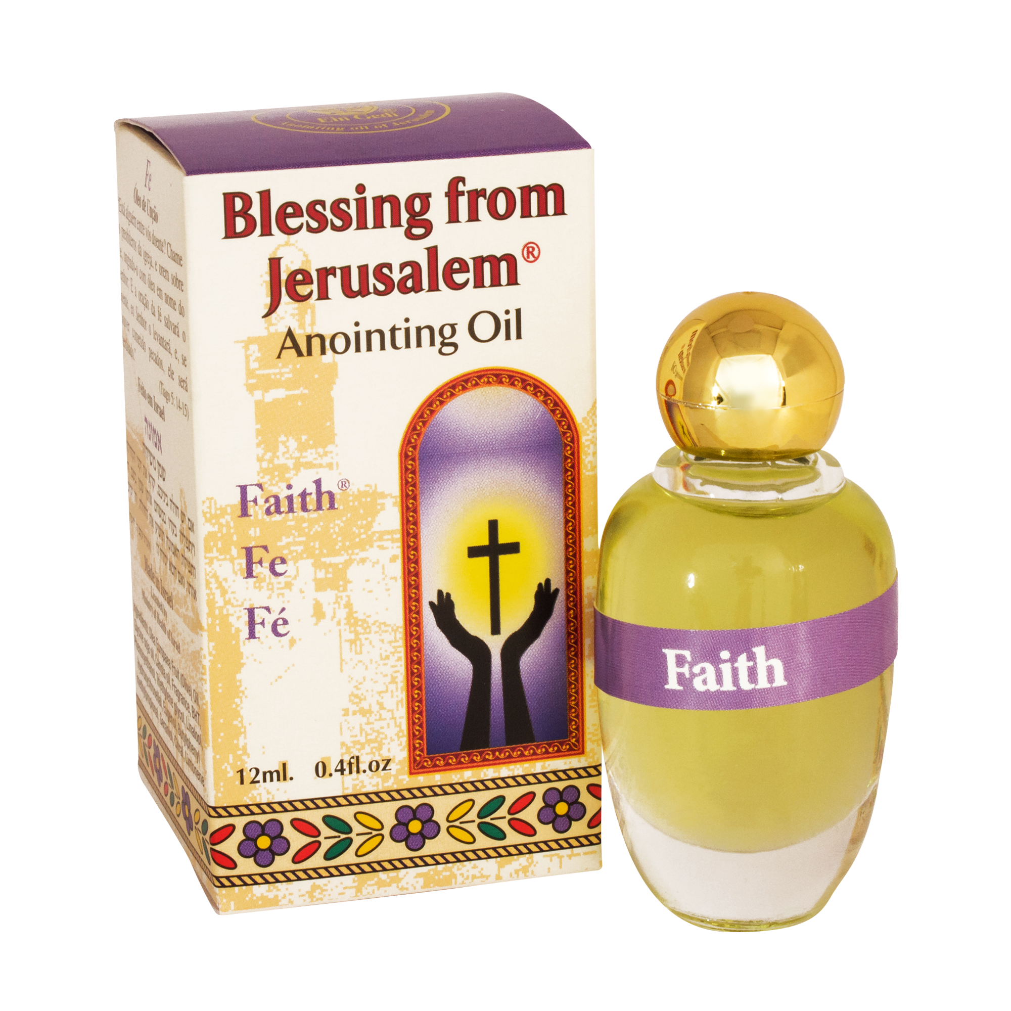 Natural Authentic Anointing Oil Faith by Ein Gedi Blessed from Jerusalem 0,4 fl.oz (12 ml)