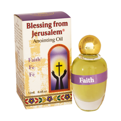 Natural Authentic Anointing Oil Faith by Ein Gedi Blessed from Jerusalem 0,4 fl.oz (12 ml)