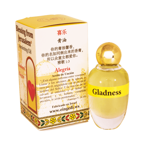 Authentic Anointing Oil Gladness by Ein Gedi Blessed from Jerusalem 0,4 fl.oz (12 ml)