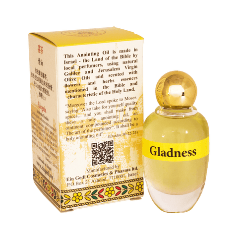 Authentic Anointing Oil Gladness by Ein Gedi Blessed from Jerusalem 0,4 fl.oz (12 ml)