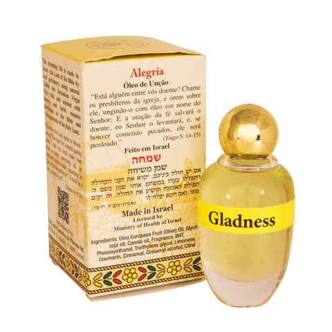 Authentic Anointing Oil Gladness by Ein Gedi Blessed from Jerusalem 0,4 fl.oz (12 ml)