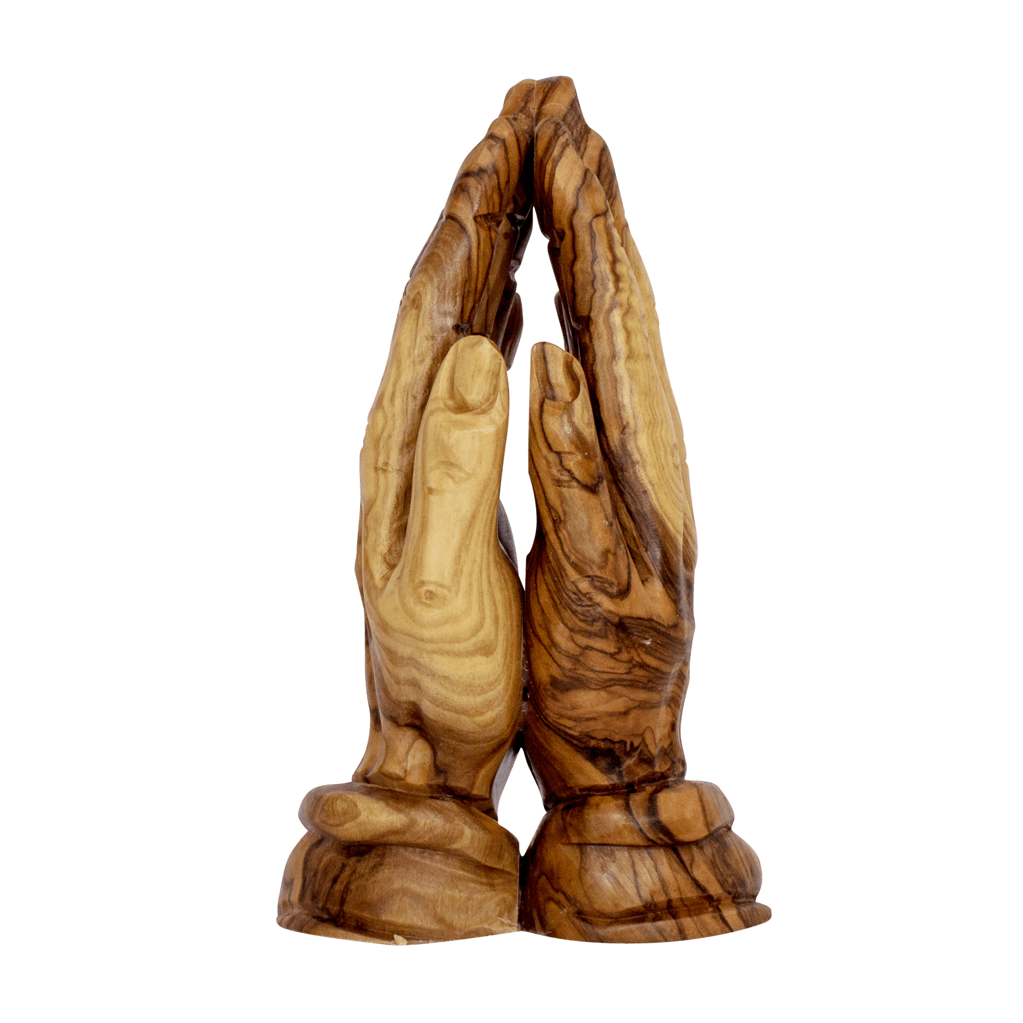 Handmade Figurine from Natural Olive Wood Prayer Hands from Bethlehem Souvenir 5,9"