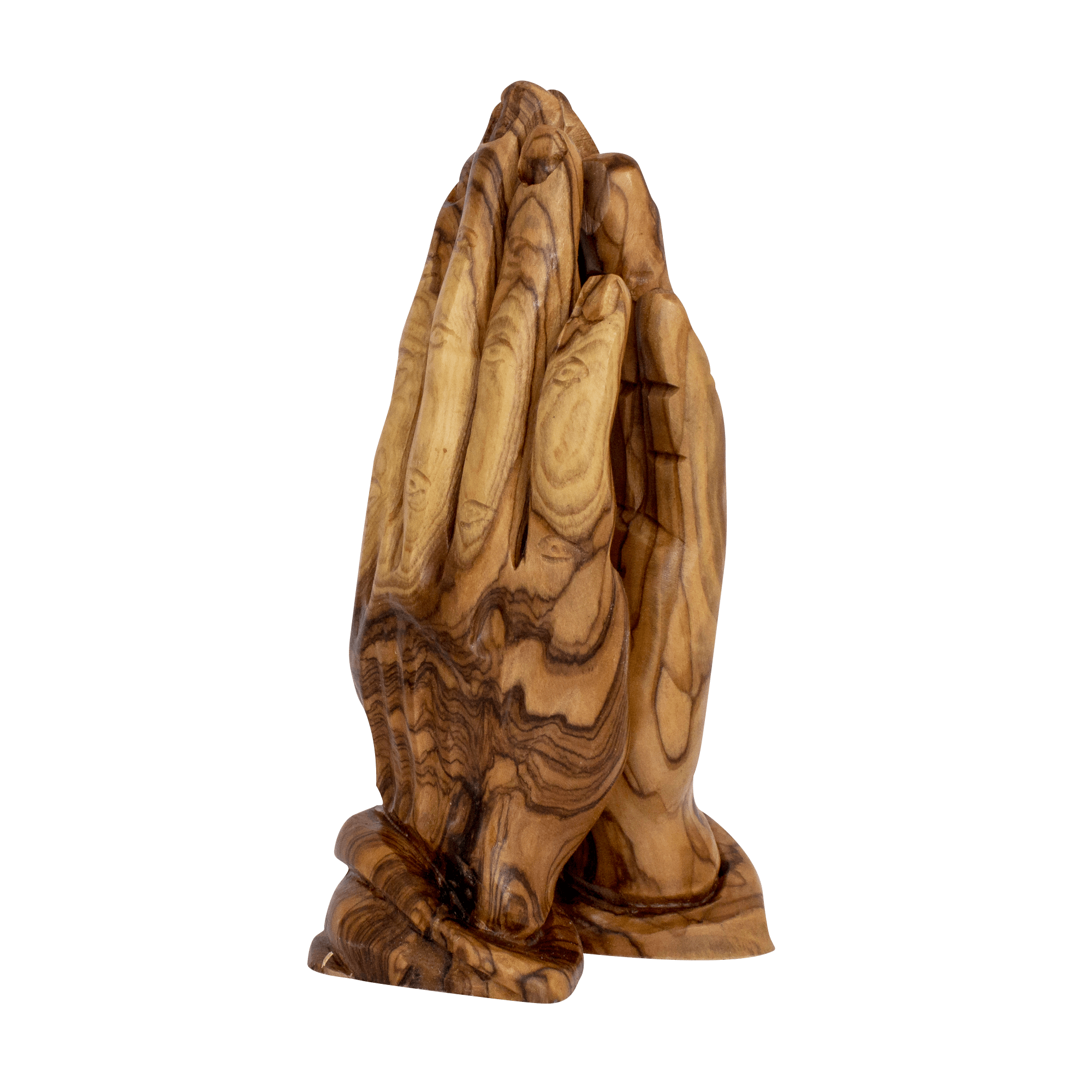 Handmade Figurine from Natural Olive Wood Prayer Hands from Bethlehem Souvenir 5,9"