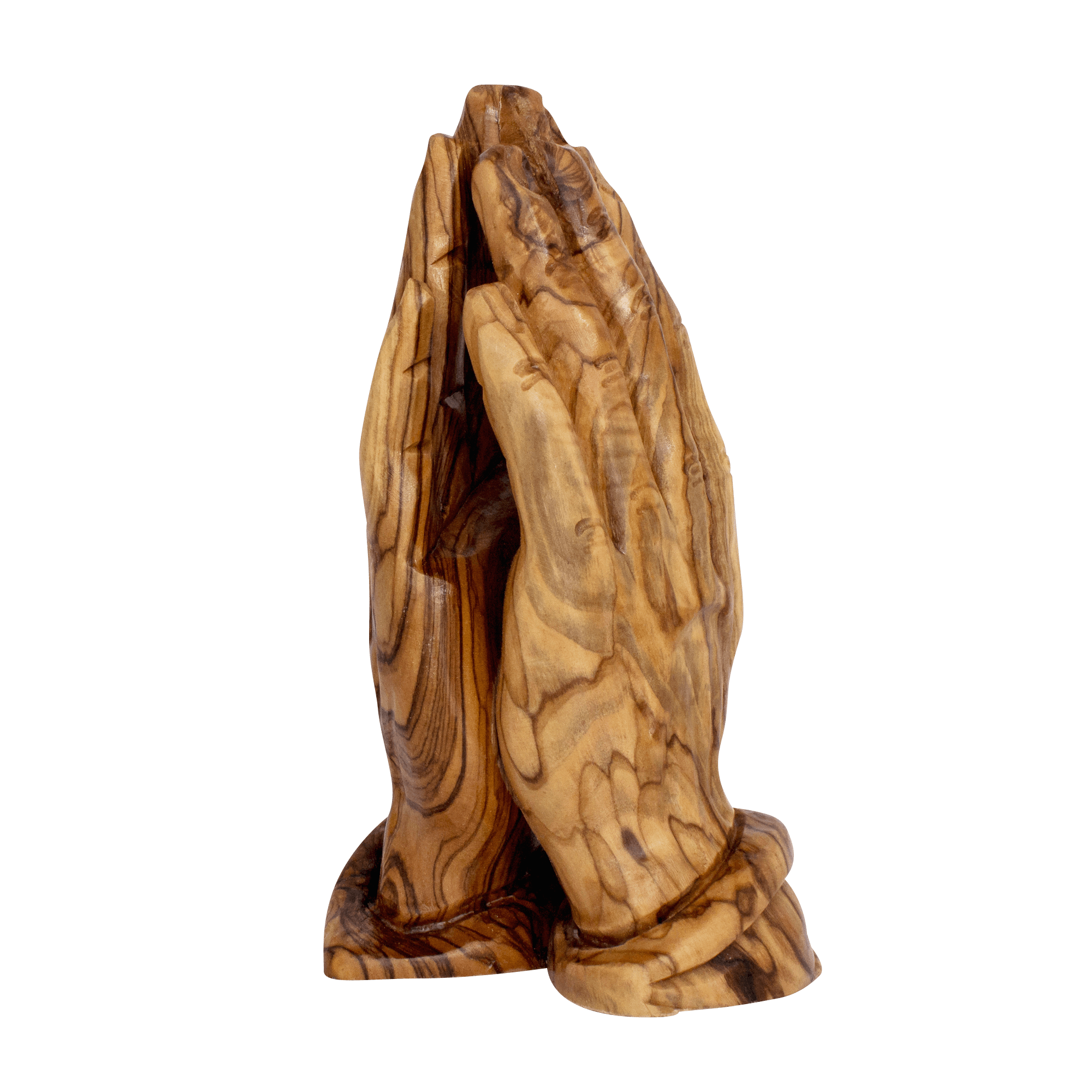 Handmade Figurine from Natural Olive Wood Prayer Hands from Bethlehem Souvenir 5,9"