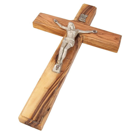 Christian Wall Cross Сrucifix Olive Wood Handmade from Bethlehem 8"