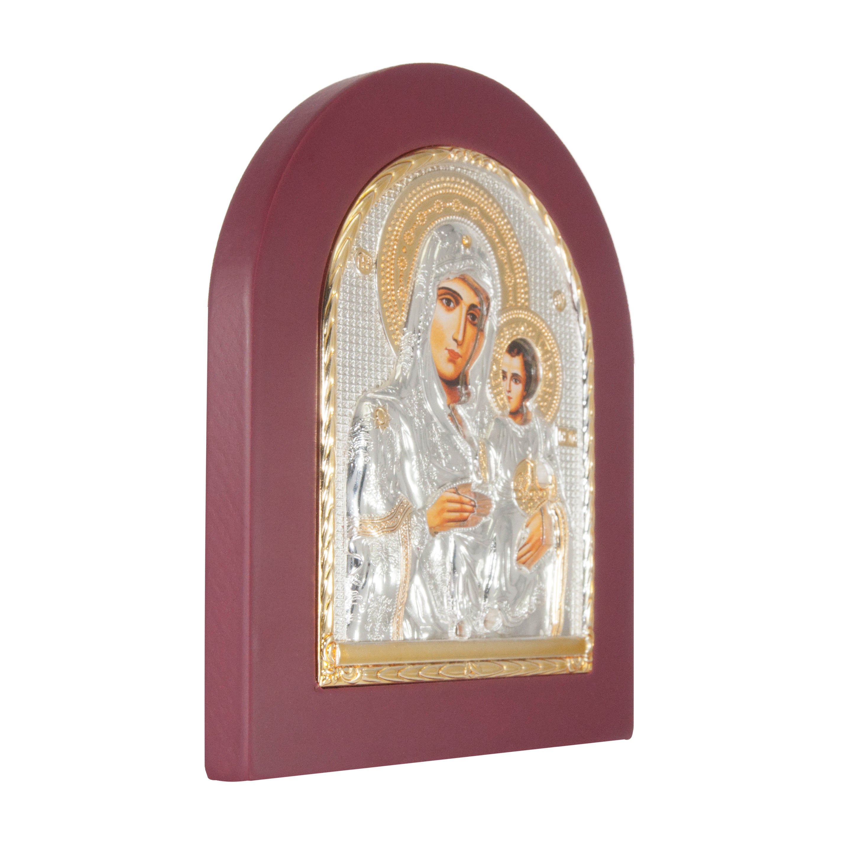 Orthodox Icon Jerusalem Virgin Mary Silver Plated 925 13 x 11 cm