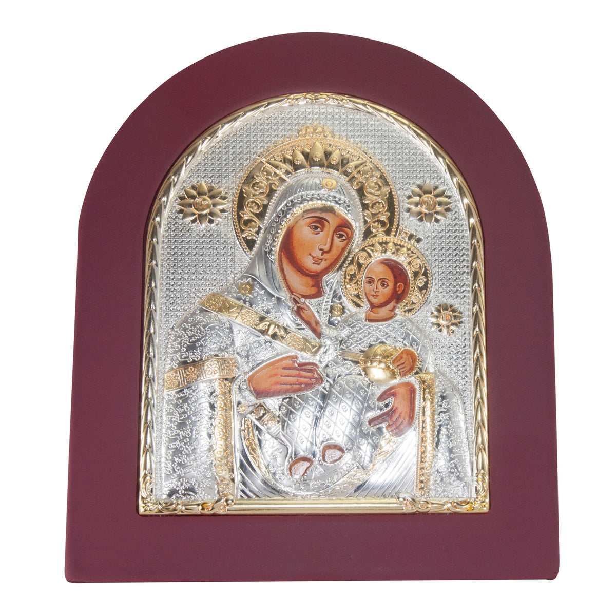 Orthodox Icon Bethlehem Virgin Mary Silver Plated 925 13 x 11 cm