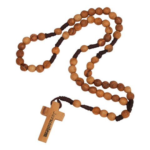 Olive Wood Beads Rosary From Bethlehem Holy Land Hand Made 13"Olive Wood Beads Rosary From Bethlehem Holy Land Hand Made 13"