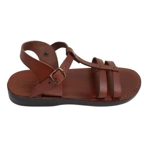 Jerusalem Unisex Biblical Style Sandals Genuine Camel Leather Stripes 5-13 US