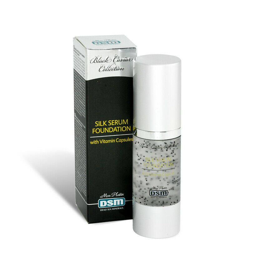 Silk Serum Foundation with Vitamin Capsules Enriched with Black Caviar DSM Mon Platin 30 ml