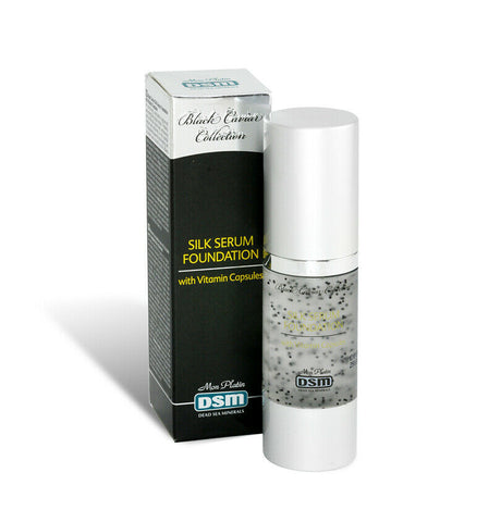 Silk Serum Foundation with Vitamin Capsules Enriched with Black Caviar DSM Mon Platin 30 ml