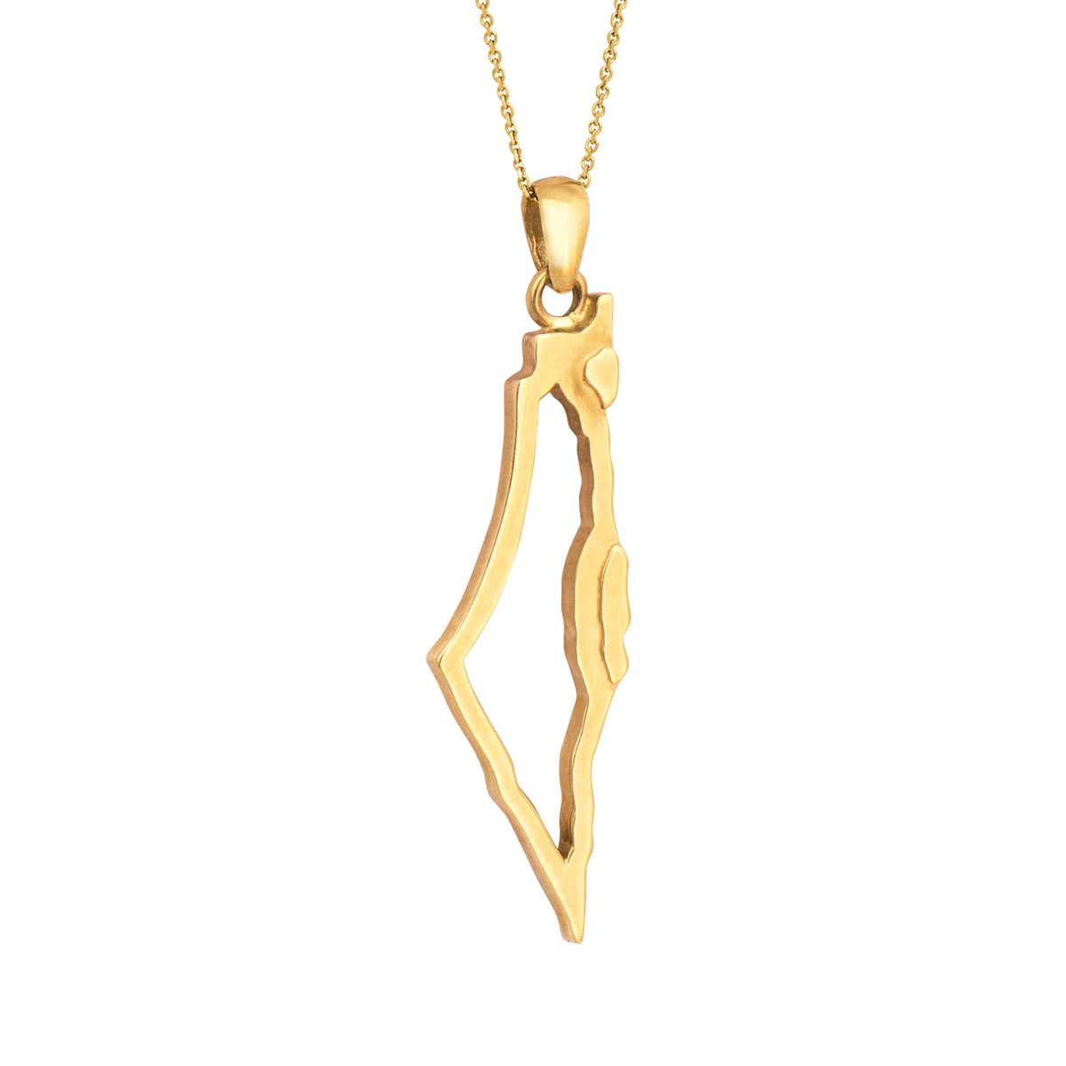 Pendant Israel Map 14K Gold Jewelry from Holy Land