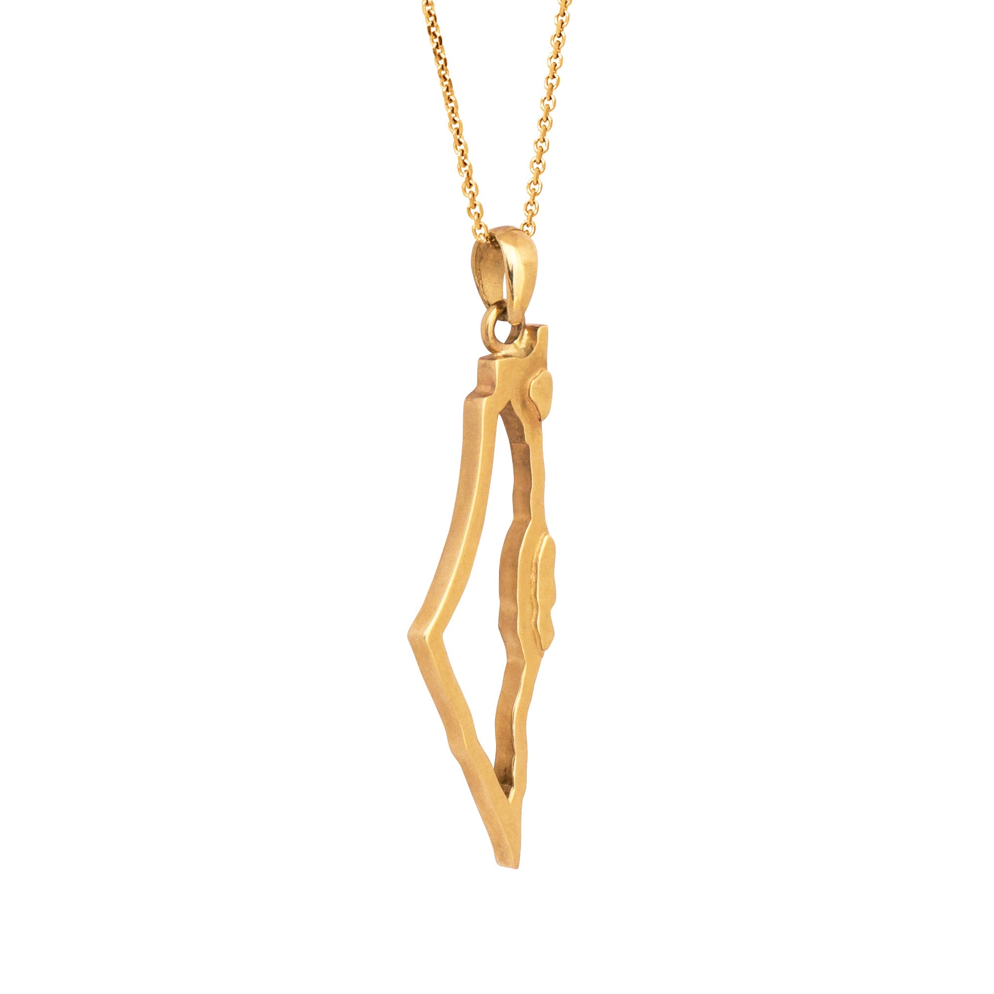 Pendant Israel Map 14K Gold Jewelry from Holy Land
