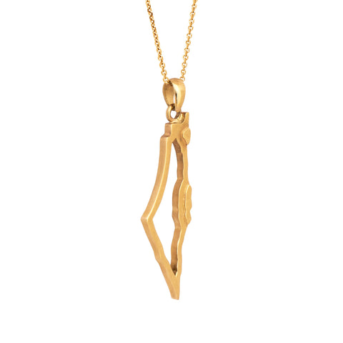 Pendant Israel Map 14K Gold Jewelry from Holy Land