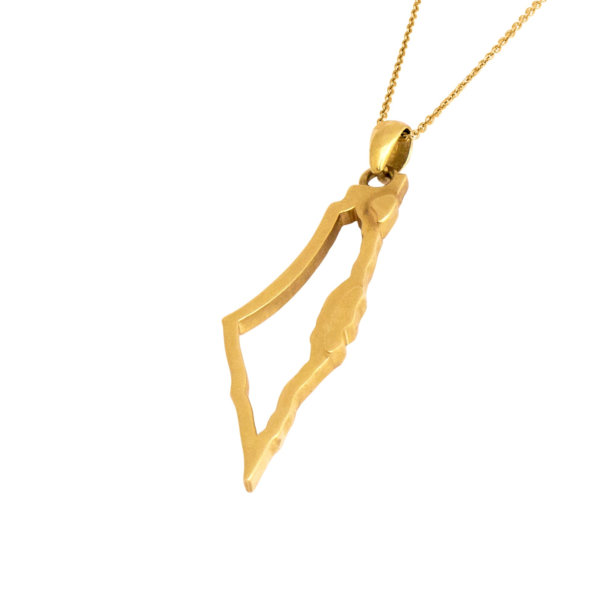 Pendant Israel Map 14K Gold Jewelry from Holy Land