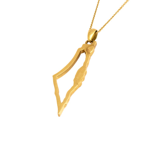 Pendant Israel Map 14K Gold Jewelry from Holy Land