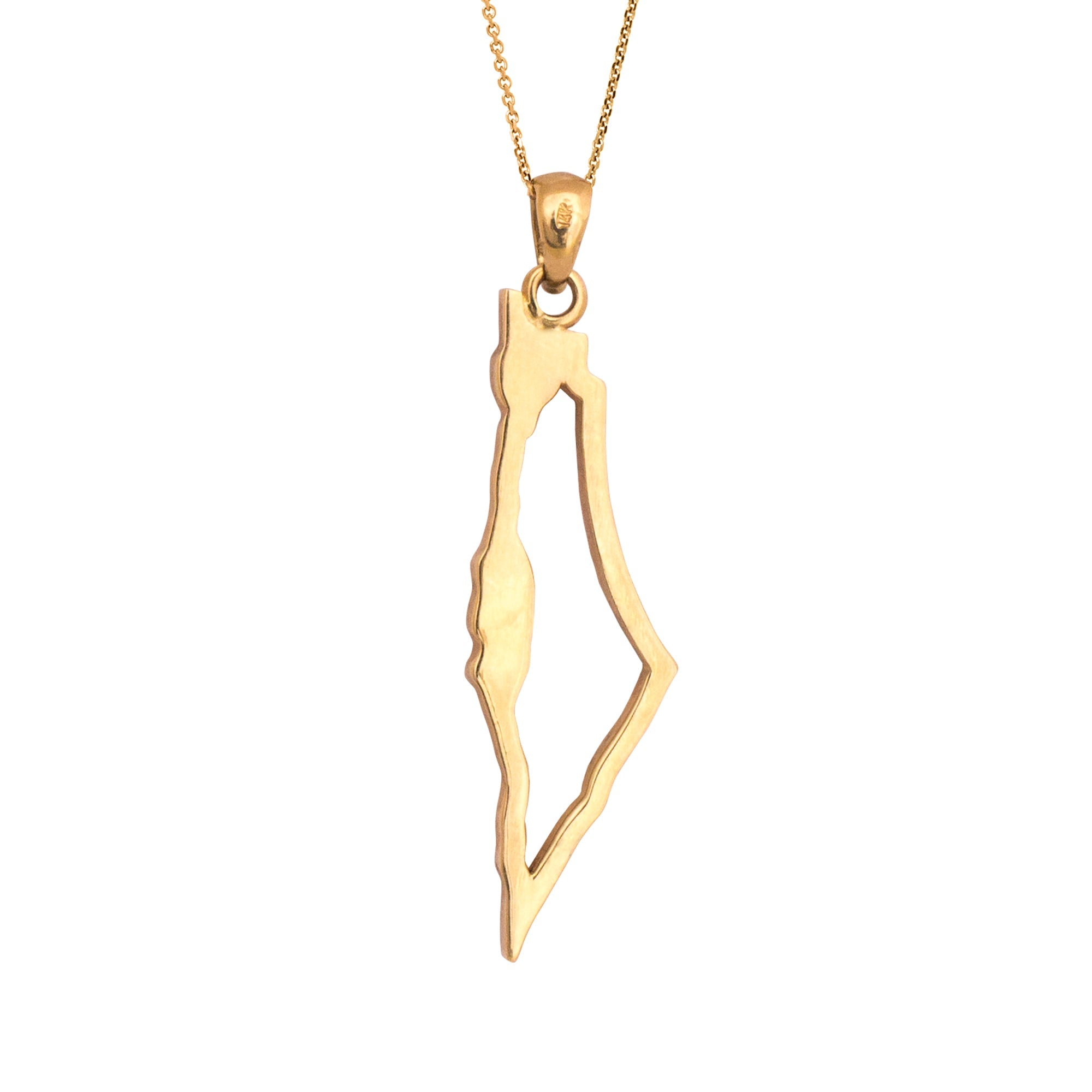 Pendant Israel Map 14K Gold Jewelry from Holy Land