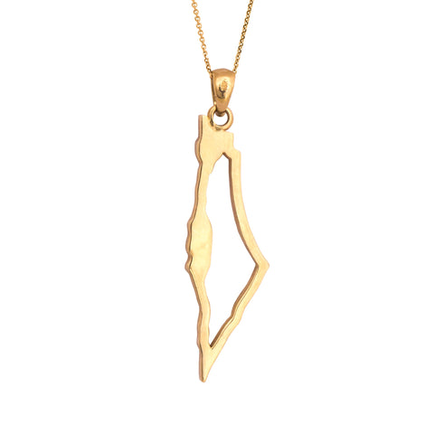 Pendant Israel Map 14K Gold Jewelry from Holy Land