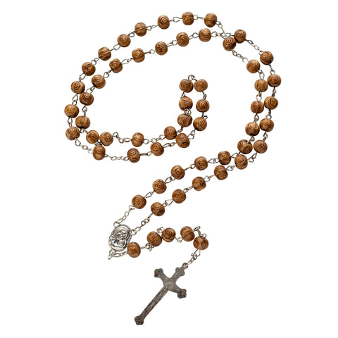 Olive wood Handmade Rosary beads Prayer Knot with Holy Soil from Jerusalem 21"