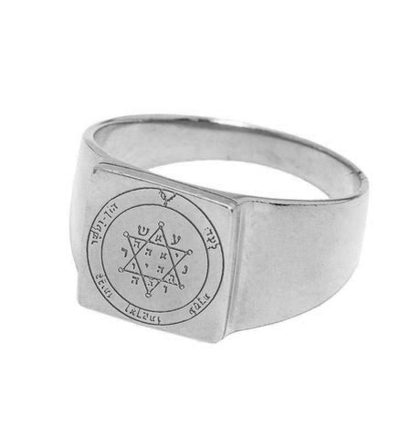 Tranquility & Equilibrium Seal Signet Ring Pentacle King Solomon Silver 925 (6-13 sizes)