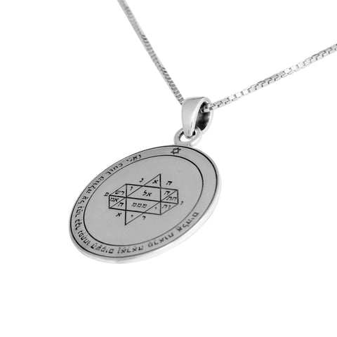 Pendant Seal of King Solomon's Leader to Heaven Amulet Kabbalah Fifth Pentacle Jupiter Silver 925