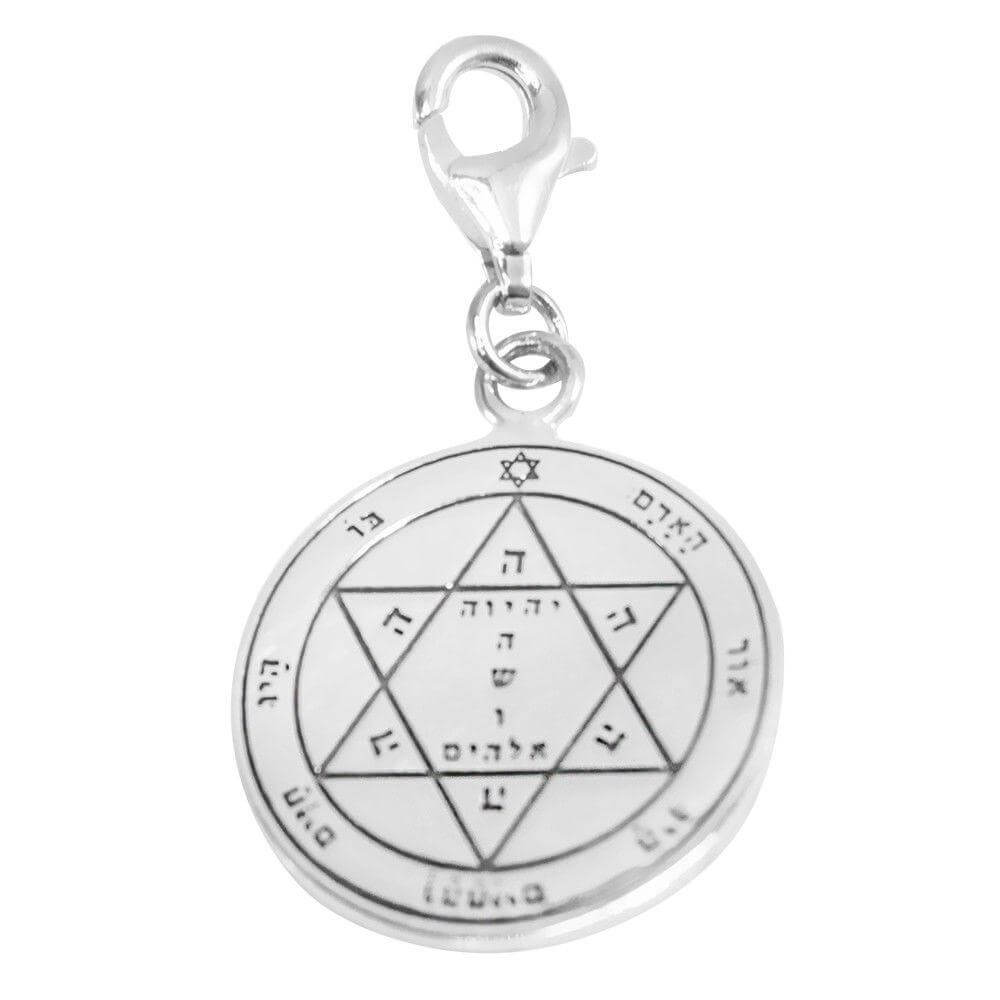 Health Seal Pentacle King Solomon Kabbalah Pendant Carabin Silver 925 Ø 0,6"