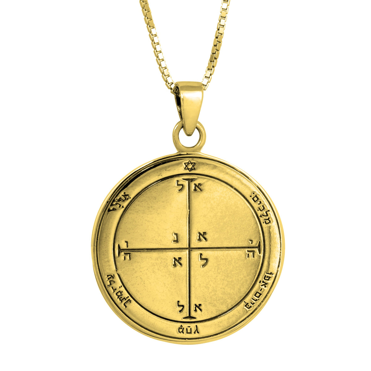 Seal of Confidence Amulet Pendant of King Solomon Fourth Pentacle of Mars Silver 925 Ø 0,09"