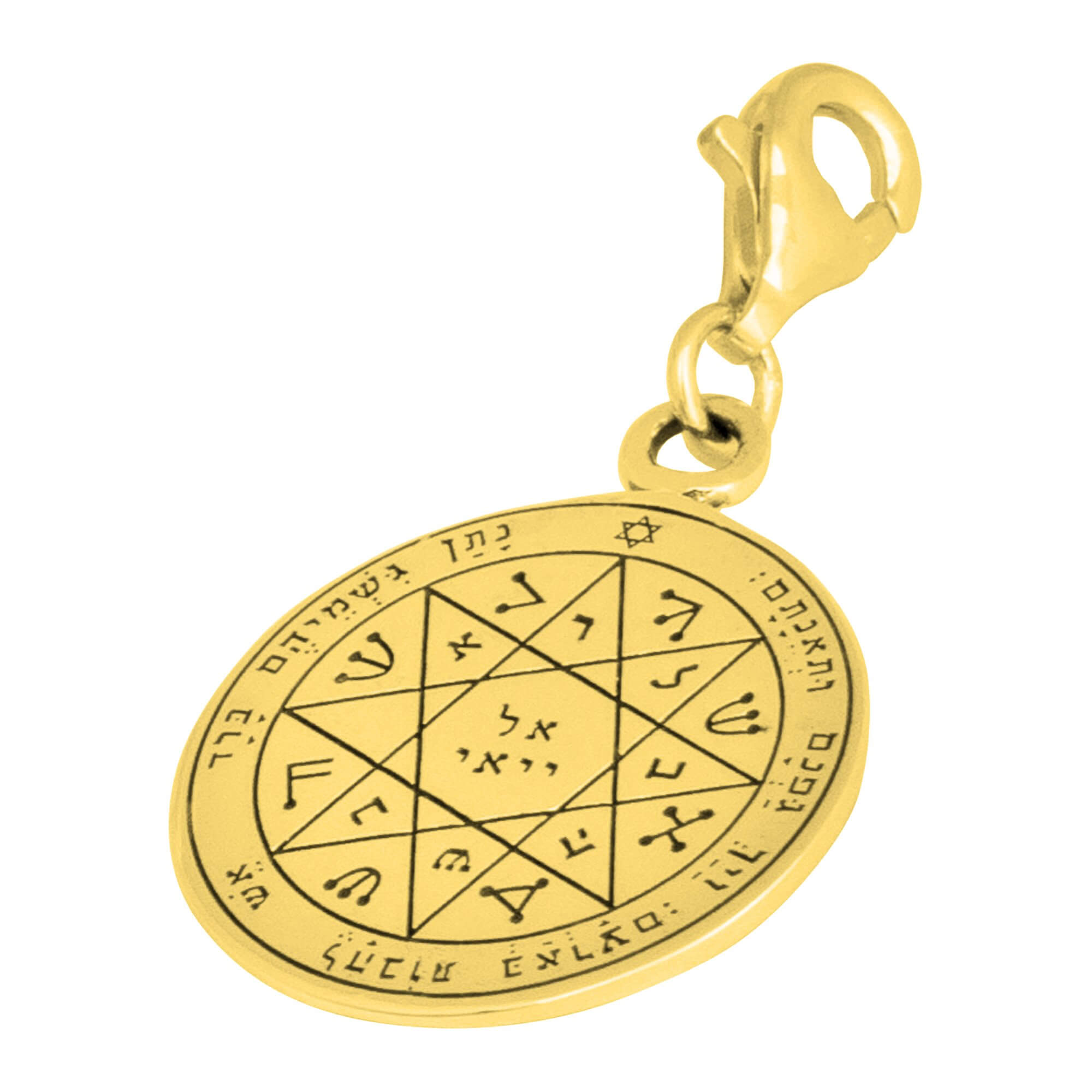 Guarding & Protection Seal Pentacle King Solomon Pendant Gold-5