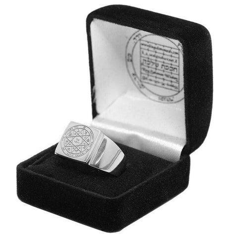 Seal of Guarding and Protection Signet Ring Pentacle King Solomon Silver 925 (6-13 sizes)