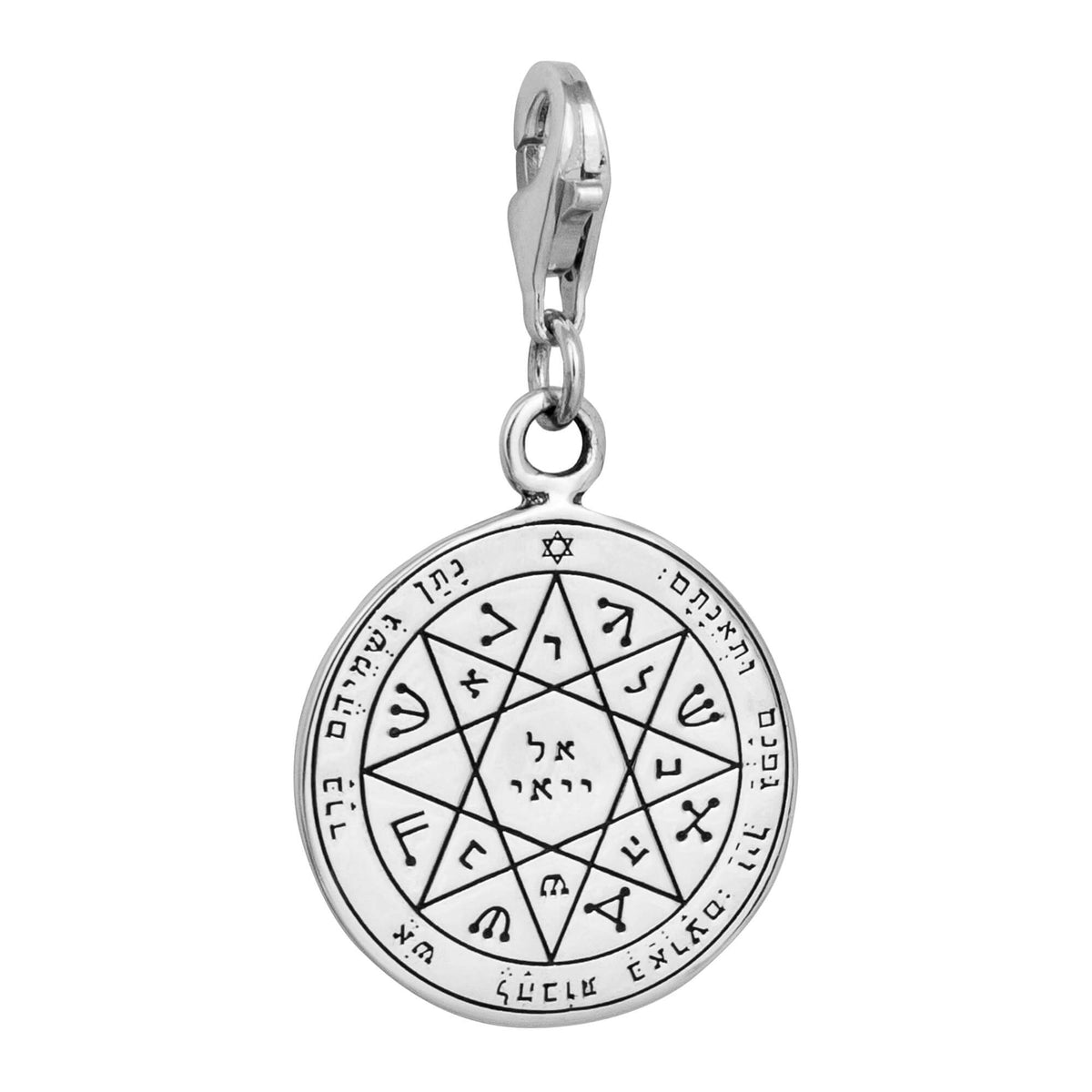 Guarding and Protection Seal Pentacle King Solomon Pendant Amulet Silver Ø 0.6'