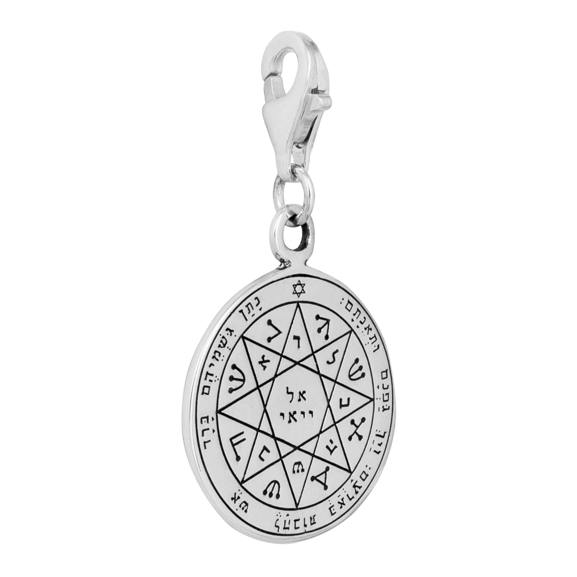 Guarding and Protection Seal Pentacle King Solomon Pendant Amulet Silver Ø 0.6'